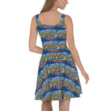 Greetings from Metropolis Illinois Mural Patterned Skater Dress - supermanstuff.com