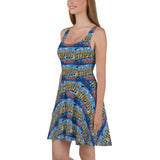 Greetings from Metropolis Illinois Mural Patterned Skater Dress - supermanstuff.com