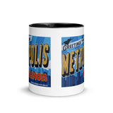 Greetings from Metropolis Illinois Mural Mug with Color Inside - supermanstuff.com