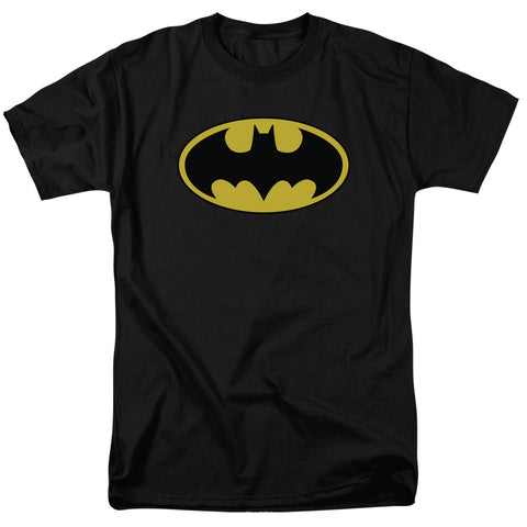 Batman Shield Logo Adult Regular Fit Short Sleeve Black Shirt - supermanstuff.com