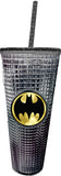 Batman Diamond Black Holographic Acrylic 20 oz Travel Coffee Cup with Straw - supermanstuff.com