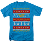 Wonder Woman Christmas Sweater Adult Blue Shirt - supermanstuff.com