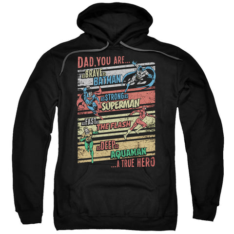 Dad You are a True Hero Justice League Adult Regular Fit Pull-Over Hoodie Sweatshirt - supermanstuff.com