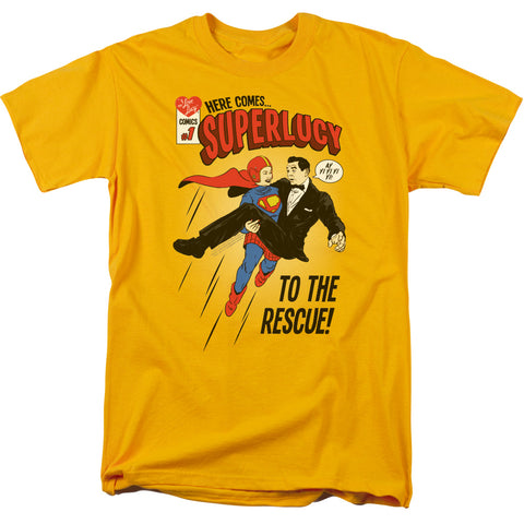 Super Lucy Superman Episode Inspired Adult Regular Fit Short Sleeve Yellow Shirt - supermanstuff.com