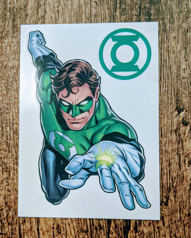 Green Lantern with Logo Temporary Tattoo - supermanstuff.com