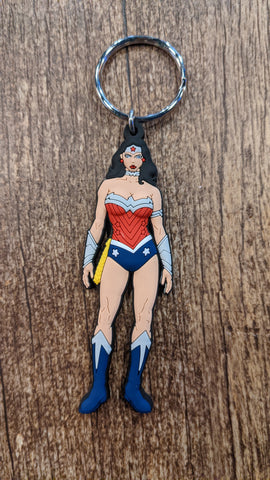 Wonder Woman figure Rubber PVC Keychain - supermanstuff.com