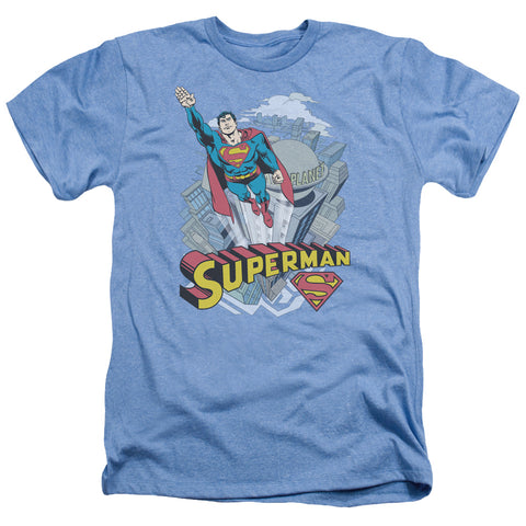 Superman Skyward Light Blue Adult Regular Fit Short Sleeve Shirt - supermanstuff.com