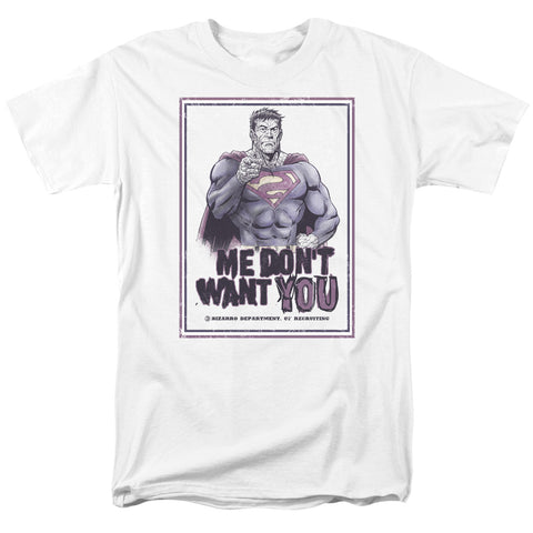 Superman Bizzaro Don't Want You Regular Fit White Short Sleeve Shirt - supermanstuff.com