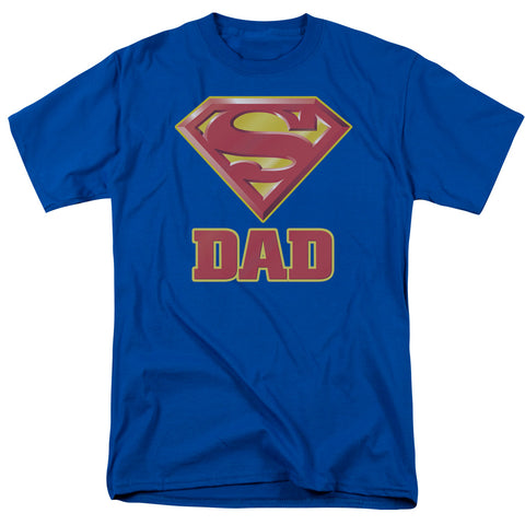 Superman Super Dad Royal Blue Adult Shirt - supermanstuff.com