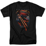 Superman Man of Steel Symbolic Superman Adult Regular Fit Short Sleeve Black Shirt - supermanstuff.com