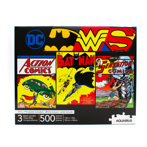 DC Comics 3 x 500 Piece Jigsaw Puzzle Set - supermanstuff.com