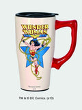 Wonder Woman Ceramic Travel Mug with lid - supermanstuff.com