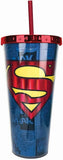 Superman Logo Foil 20 oz Travel Cup with Straw