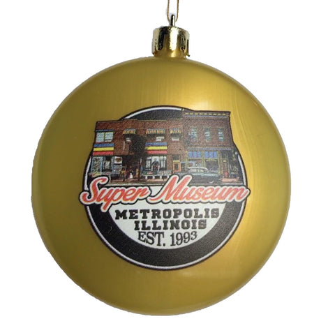 Super Museum Gold Flat Shatterproof Christmas Ornament