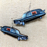 Hearse Cadillac Earrings / Handmade Jewelry / Halloween Earrings / Hearse Earrings / Creepy Earrings / Hypoallergenic / Stainless Steel / - supermanstuff.com