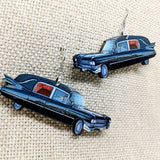 Hearse Cadillac Earrings / Handmade Jewelry / Halloween Earrings / Hearse Earrings / Creepy Earrings / Hypoallergenic / Stainless Steel / - supermanstuff.com