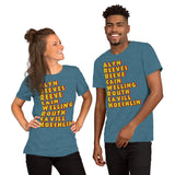 Super Line up List of Supermen Short-Sleeve Unisex T-Shirt - supermanstuff.com