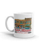 Super Museum Comic Style White Glossy 11 oz Coffee Mug - supermanstuff.com