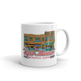 Super Museum Comic Style White Glossy 11 oz Coffee Mug - supermanstuff.com