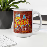 Have A Super Day Brick Wall Coffee Mug - supermanstuff.com