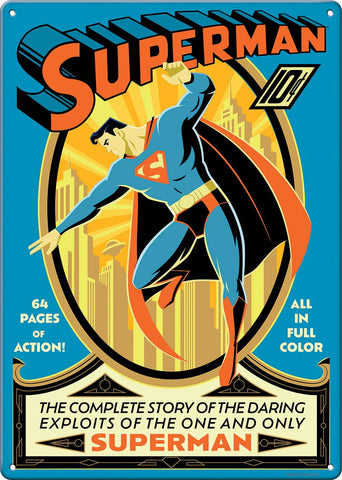 Superman #1 Reimagined Classic Cover Metal Sign (11.5" x 8.25")