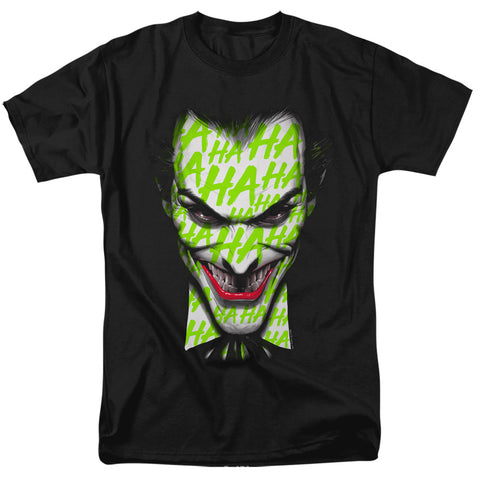 Joker Ha Ha Smile Black Adult Regular Fit Short Sleeve Shirt - supermanstuff.com