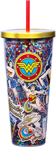 Wonder Woman 32oz Glitter Cup - supermanstuff.com