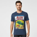 Superman Action Comics no 1 cover Heather Regular Fit Short Sleeve Shirt