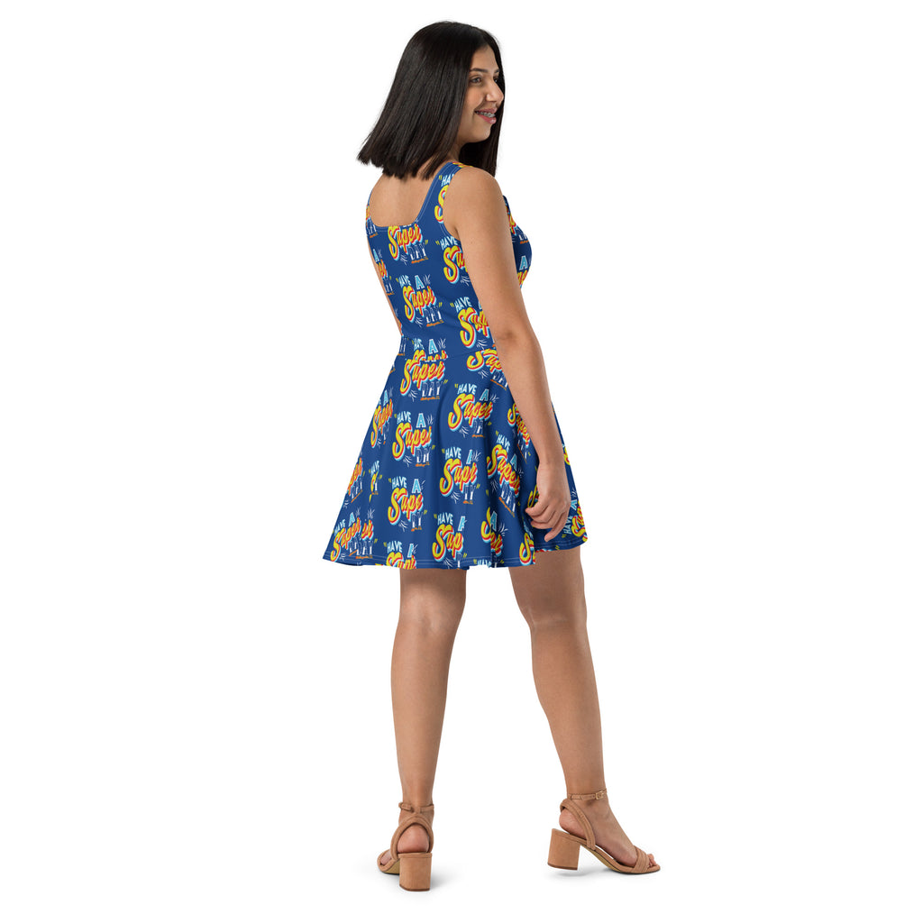 skater day dress Lovely Day Floral Double-Layer Mini Skater Dress Black / L