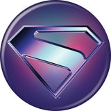 DC Supergirl 2026 Silver Logo on Blue 3 Inch Button