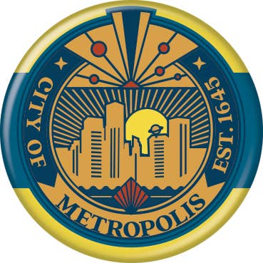 Superman 2025 City of Metropolis Crest Button - Superman Stuff