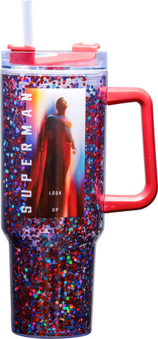 Superman 2025 Movie poster Glitter 40oz Travel Mug