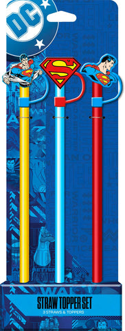Superman Straw Topper Set