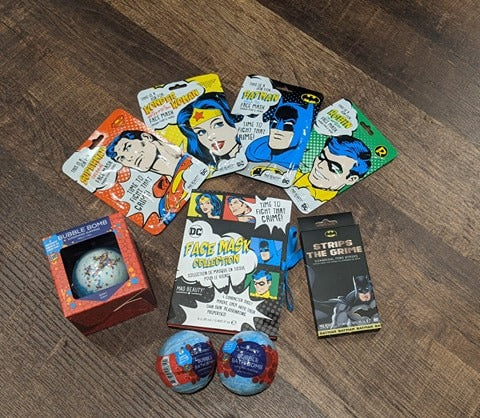 superman, batman, wonder woman, and robin face masks, pore strips, and bath bombs.  Check out All our new products! superman stuff is your one stop shop for all things superman.  wonder woman, batman, supergirl, dc comics, toys, comics, collectibles, hero