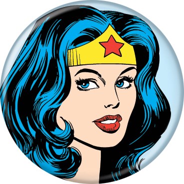 Wonder Woman Close-Up Button - supermanstuff.com