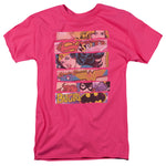 Supergirl Batgirl Wonder Woman Three of a Kind Hot Pink Regular Fit Short Sleeve Shirt - supermanstuff.com