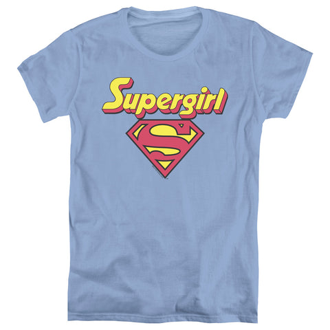 Supergirl I'm Supergirl Adult Woman's Regular Fit Short Sleeve Blue Shirt - supermanstuff.com