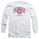 Superman Sheild Metropolis Athletics Adult Adult Long Sleeve Shirt - supermanstuff.com