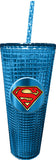 Superman Blue Diamond Acrylic 20 oz Travel Coffee Cup with Straw - supermanstuff.com