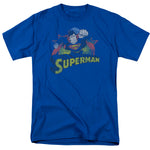Superman Rough Distress Regular Fit Charcoal Short Sleeve Shirt - supermanstuff.com