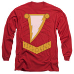 Shazam Red Adult Long Sleeve Regular Fit Shirt - supermanstuff.com