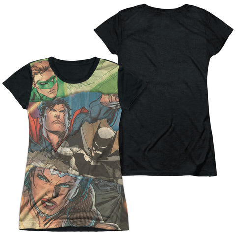 Justice League Superman Torn Junior Cap Sleeve Shirt - supermanstuff.com