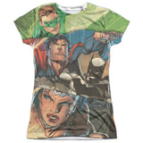Justice League Superman Torn Junior Cap Sleeve Shirt - supermanstuff.com