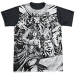 Justice League Superman Graphic Gathering Adult Regular Fit Short Sleeve Black Back Shirt - supermanstuff.com