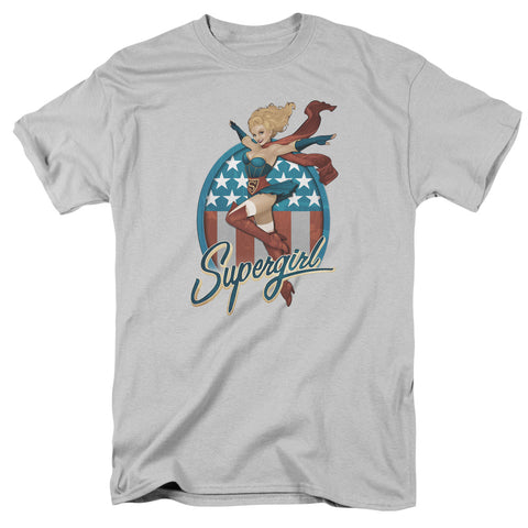 SUPERGIRL BOMBSHELL Grey Adult Regular Fit Short Sleeve Shirt - supermanstuff.com