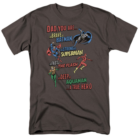 Justice League "Dad you are" Adult Regular Fit Black Shirt - supermanstuff.com