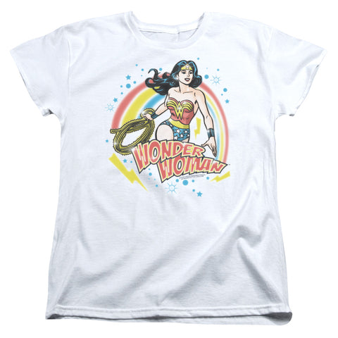 Wonder Woman Wonder Airbrush Woman's Fit Short Sleeve Shirt - supermanstuff.com