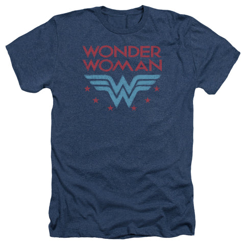 Wonder Woman WONDER STARS Adult Navy Blue Heather Shirt