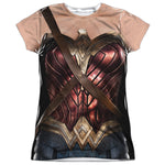 Wonder Woman Justice League Uniform Junior Cap Sleeve Shirt - supermanstuff.com
