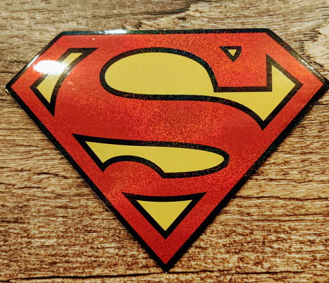 Superman Glitter Shield Sticker Decal - supermanstuff.com